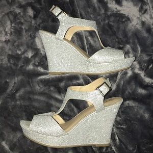 Open toe wedge heels